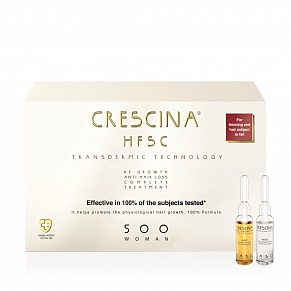 Фото: Комплекс для волос для женщин 500 + 500 Crescina HFSC Transdermic Complete Treatment 500 Woman