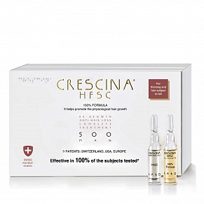 Фото: Комплекс для волос для мужчин 500 + 500 Crescina HFSC Transdermic Complete Treatment 500 Mеn